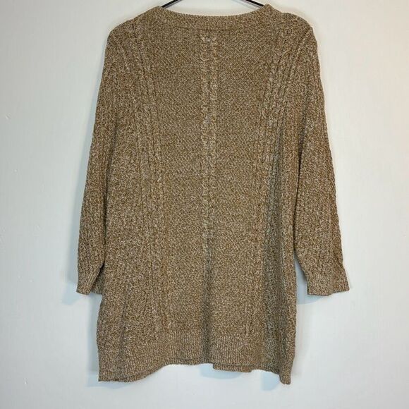 Lands End Crewneck Cable Knit Wool Blend Sweater 1X - Picture 4 of 6